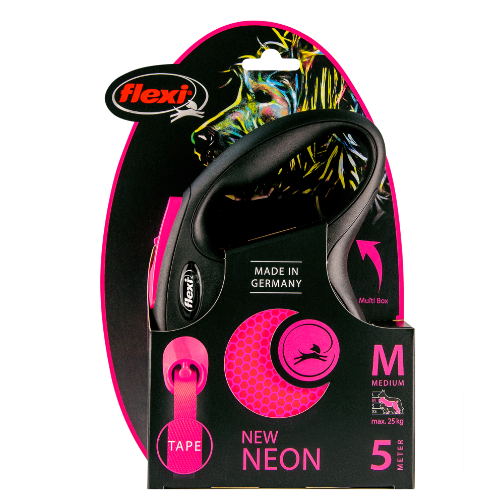 Trixie New Neon M Tape Leash for Dogs (Pink)
