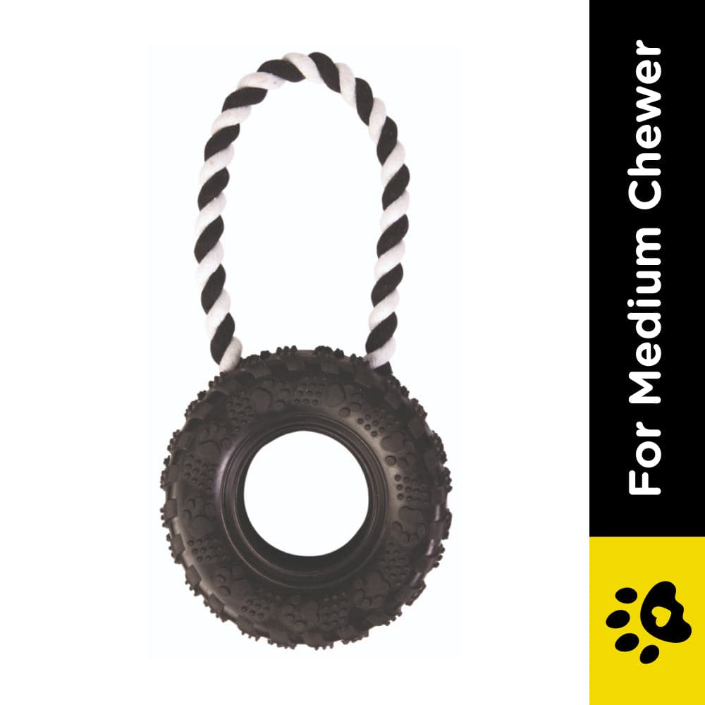 Trixie Tire on a Rope Toy for Dogs | For Medium Chewers