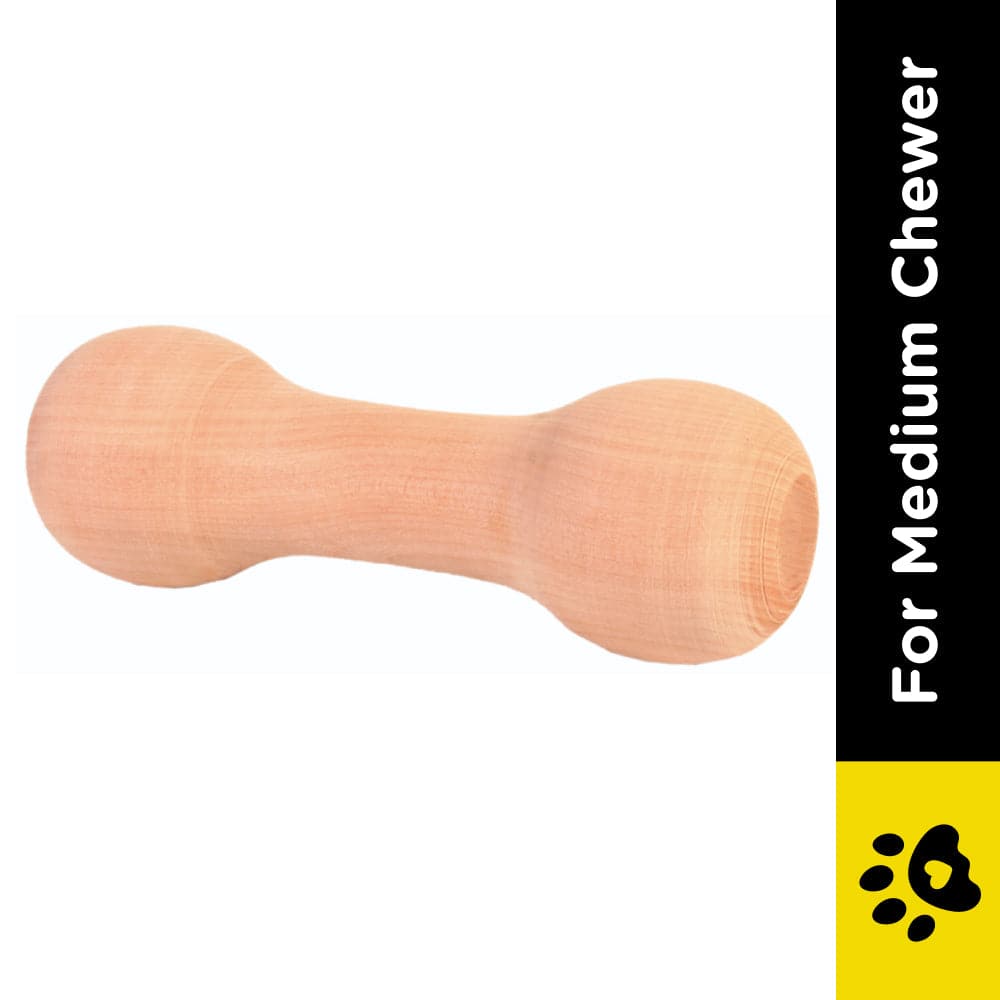 Trixie Rounded Wooden Retrieving Dumbbell Toy for Dogs