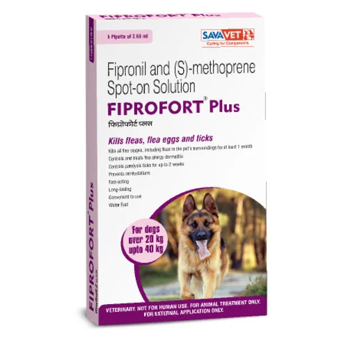 Savavet Fiprofort Plus Tick & Flea Control Spot On for Dogs 10-20kg and 20-40kg Combo