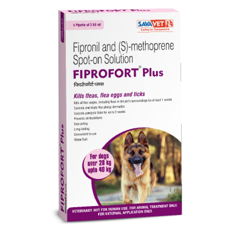 Savavet Fiprofort Plus (Fipronil) Tick and Flea Control Spot On for Dogs