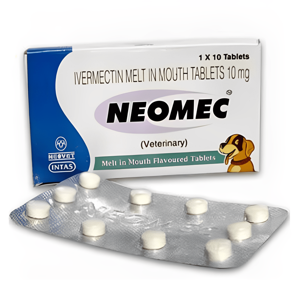 Intas Neomec (Ivermectin) 10mg Tablets for Dogs