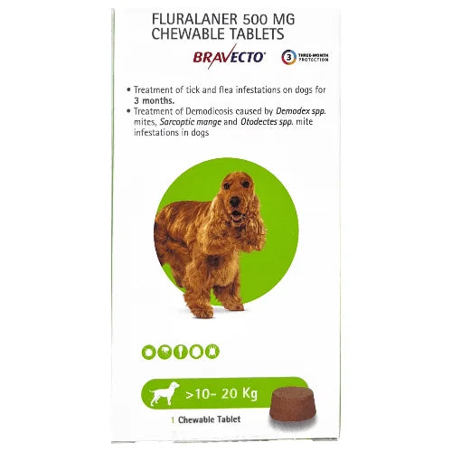 MSD Animal Health Bravecto (Fluralaner) Dog Tick & Flea Control Tablet (1 tablet)
