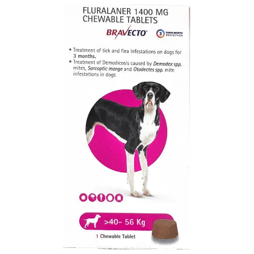 MSD Animal Health Bravecto (Fluralaner) Dog Tick & Flea Control Tablet (1 tablet)