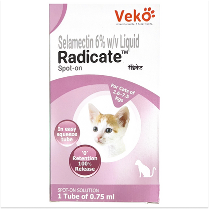 Veko Radicate (Selamectin) Tick and Flea Control Spot On for Cats