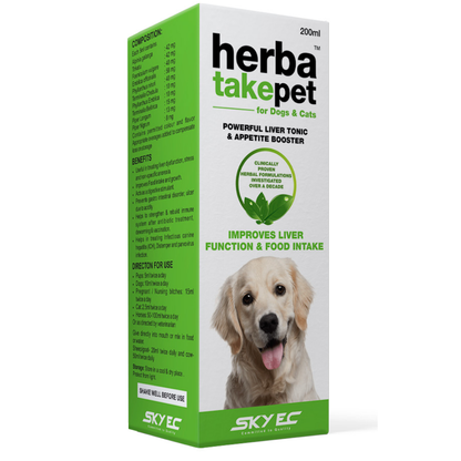 Gutwell Probiotic Powder (100g) & Herbatake Pet Liver Tonic (200ml) Combo for Dogs & Cats