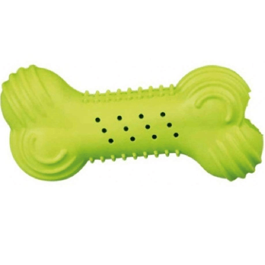 Trixie Natural Rubber Rustling Bone Toy for Dogs (Green)