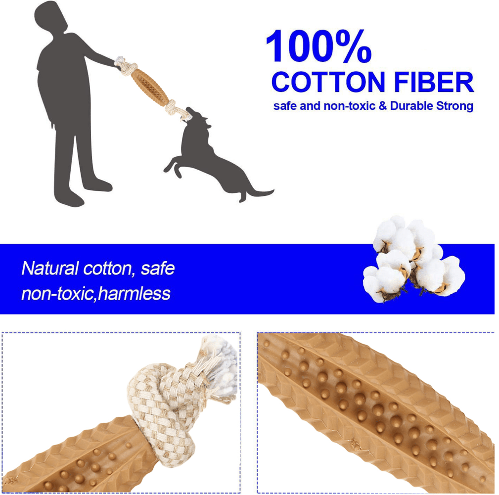 Basil Jute Rope with Spike TPR Chew Toy for Dogs | For Medium Chewers