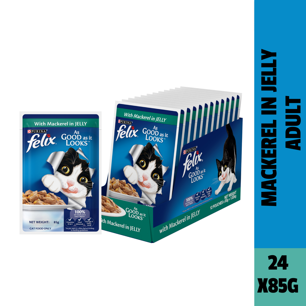 Purina Felix with Mackerel in Jelly Complete and Balanced Adult Cat Wet Food