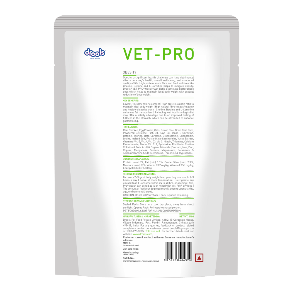 Drools VET PRO Obesity Pet Wet Food for Dogs