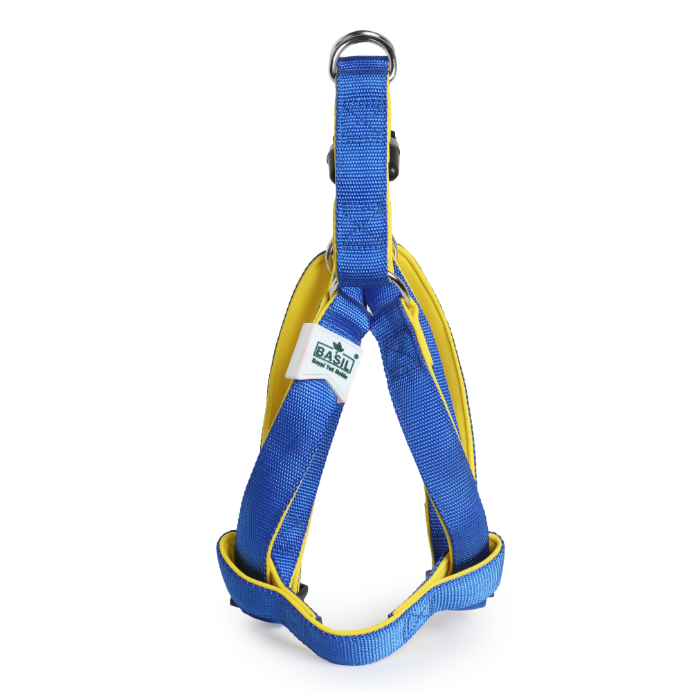 Basil Nylon Padded Adjustable Harness for Dogs (Blue)