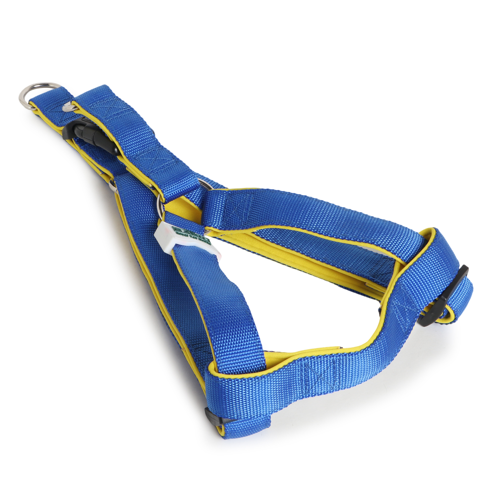 Basil Nylon Padded Adjustable Harness for Dogs (Blue)