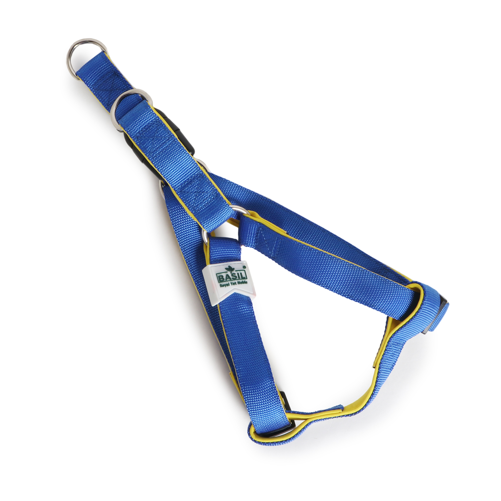 Basil Nylon Padded Adjustable Harness for Dogs (Blue)