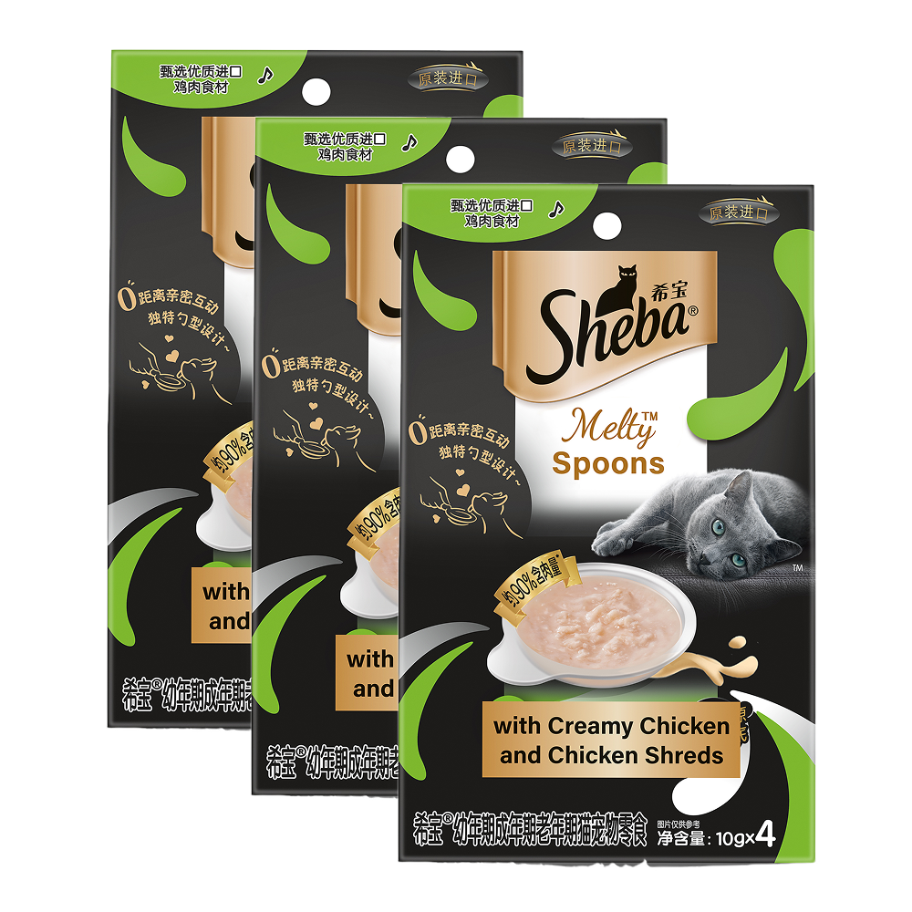 Sheba Melty Spoons Creamy Chicken & Chicken Shred Lickable Creamy Cat Treats