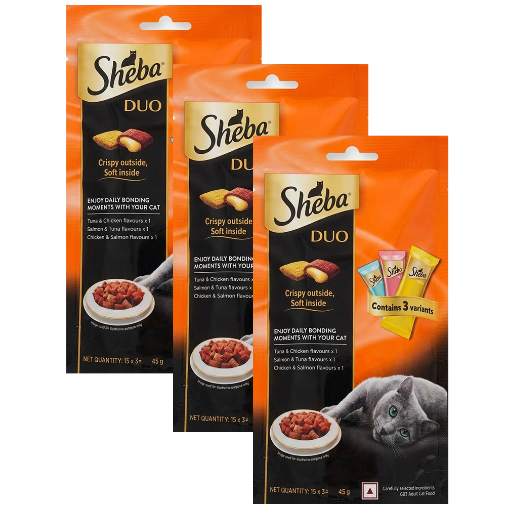 Sheba Duo Tuna & Chicken, Salmon & Tuna, Chicken & Salmon Crunchy Adult Cat Treats