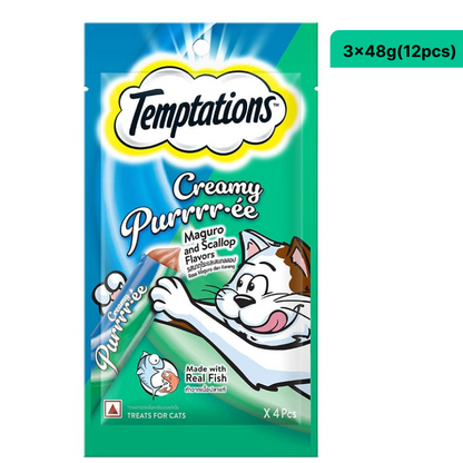 Temptations Creamy Purrrr ee Maguro & Scallop Cat Treats