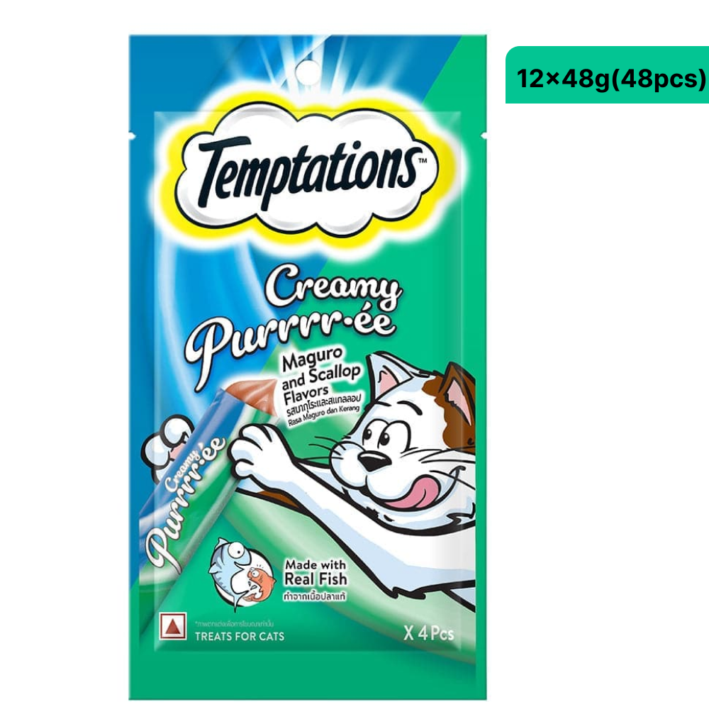 Temptations Creamy Purrrr ee Maguro & Scallop Cat Treats