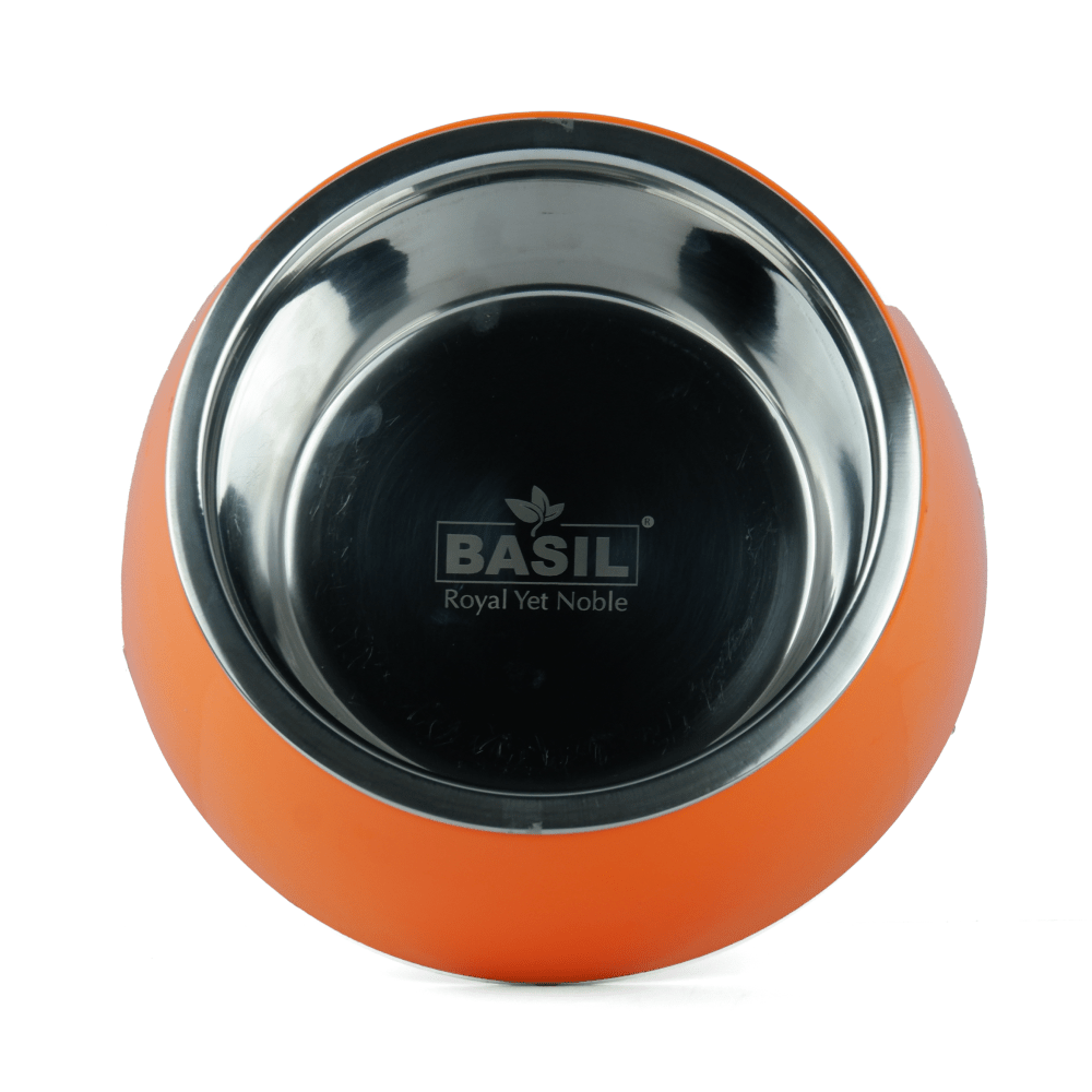 Basil Solid Color Melamine Bowl for Dogs and Cats (Orange)