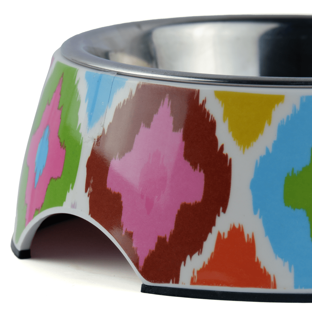 Basil Ikkat Print Melamine Bowl for Dogs and Cats