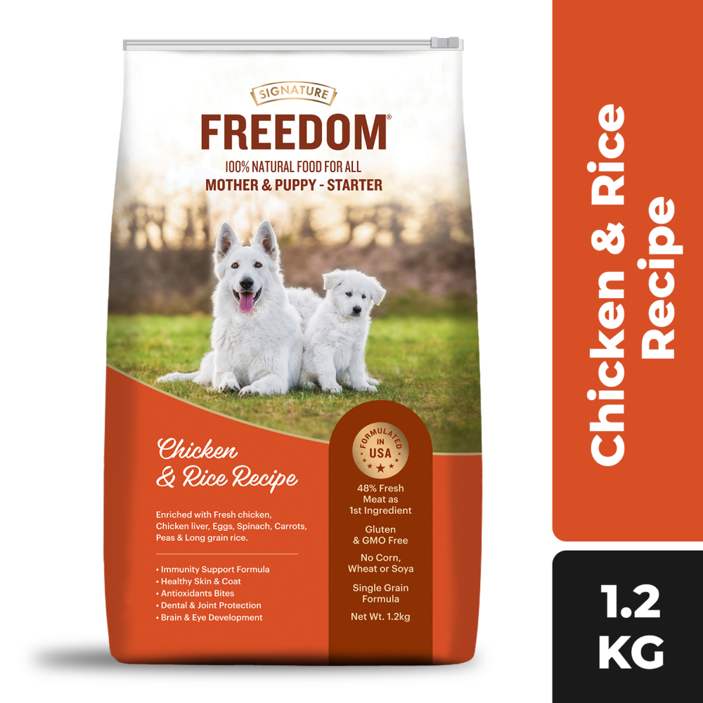 Signature Freedom Chicken and Rice Recipe Mother and Puppy Starter Dog Dry Food