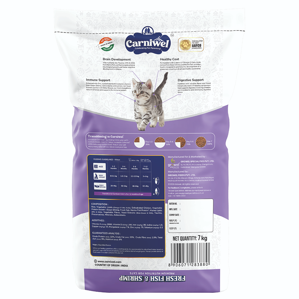 Carniwel Fresh Fish and Shrimp For Kitten Cat Dry Food