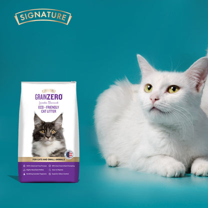 Signature Grain Zero Cat Litter - For All Cats And Small Animals - 8 kg