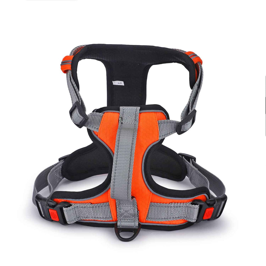 No-Pull Vest Reflective Handle Harness - Orange