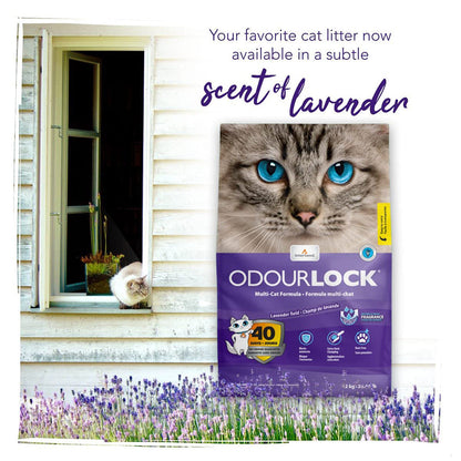 Intersand Odourlock Multi Cat Formula Clumpable Cat Litter Lavender Field - 12 kg