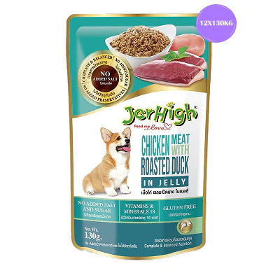 JerHigh Chicken with Roasted Duck in Jelly Wet Dog Food