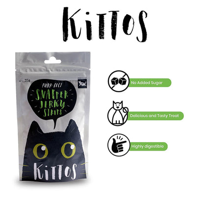 Kittos Purr-Fect Snapper Jerky Strips Cat Treats - 35 g