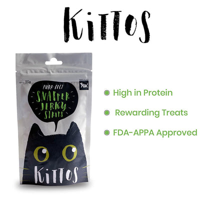 Kittos Purr-Fect Snapper Jerky Strips Cat Treats - 35 g