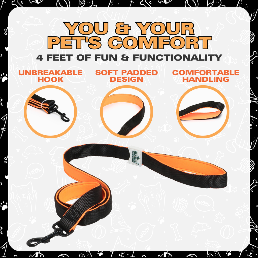 Leash for Dogs, Cats & Puppies (Solid Black)