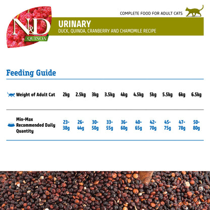 Farmina N&D Functional Quinoa Urinary Duck Cranberry and Chamomile Dry Cat Food