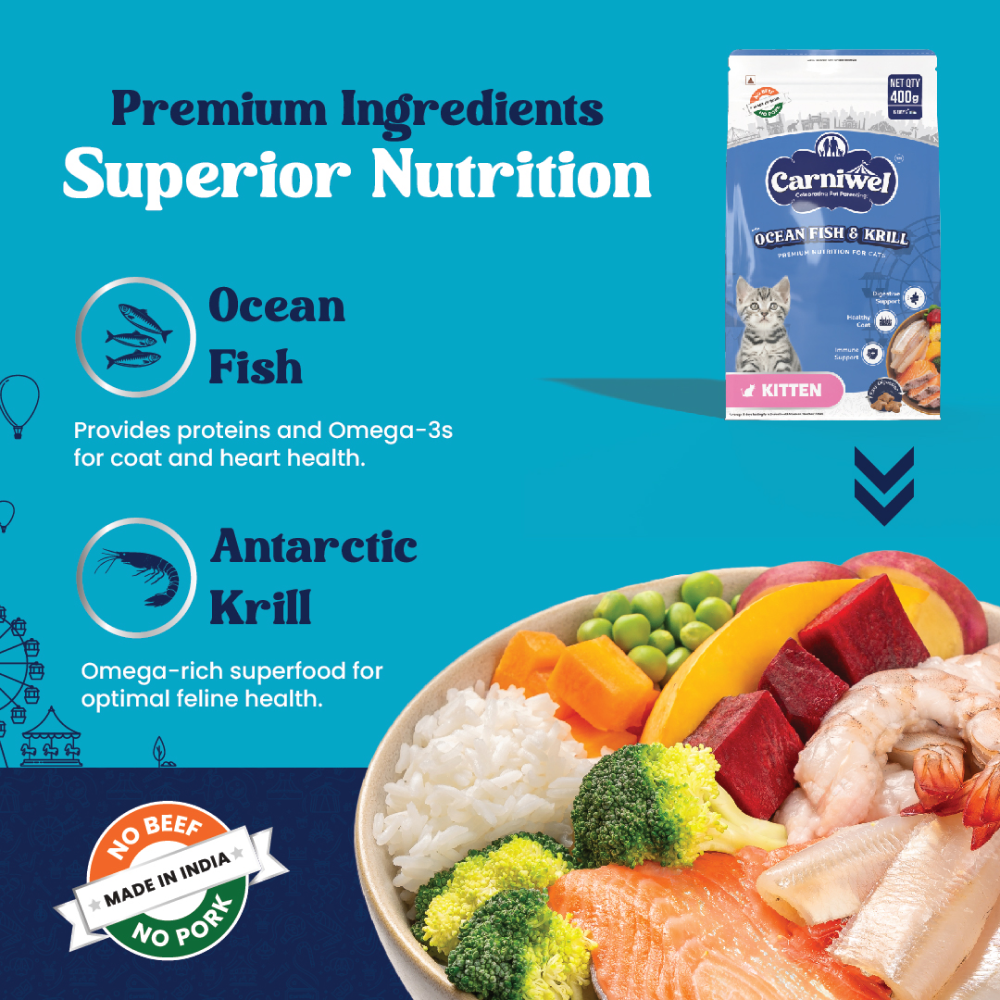 Carniwel Ocean Fish and Krill For Kitten Cat Dry Food