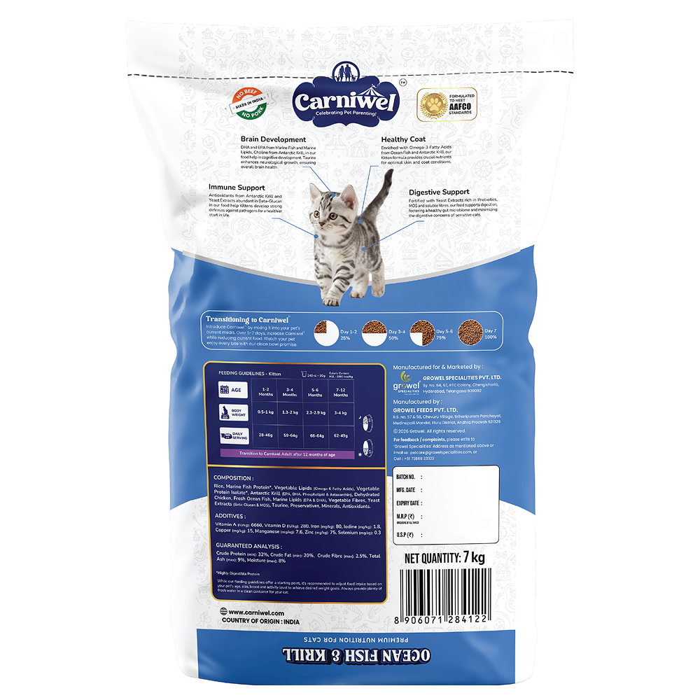 Carniwel Ocean Fish and Krill For Kitten Cat Dry Food