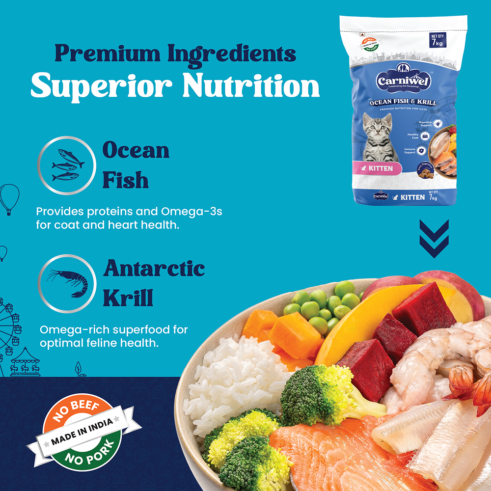 Carniwel Ocean Fish and Krill For Kitten Cat Dry Food