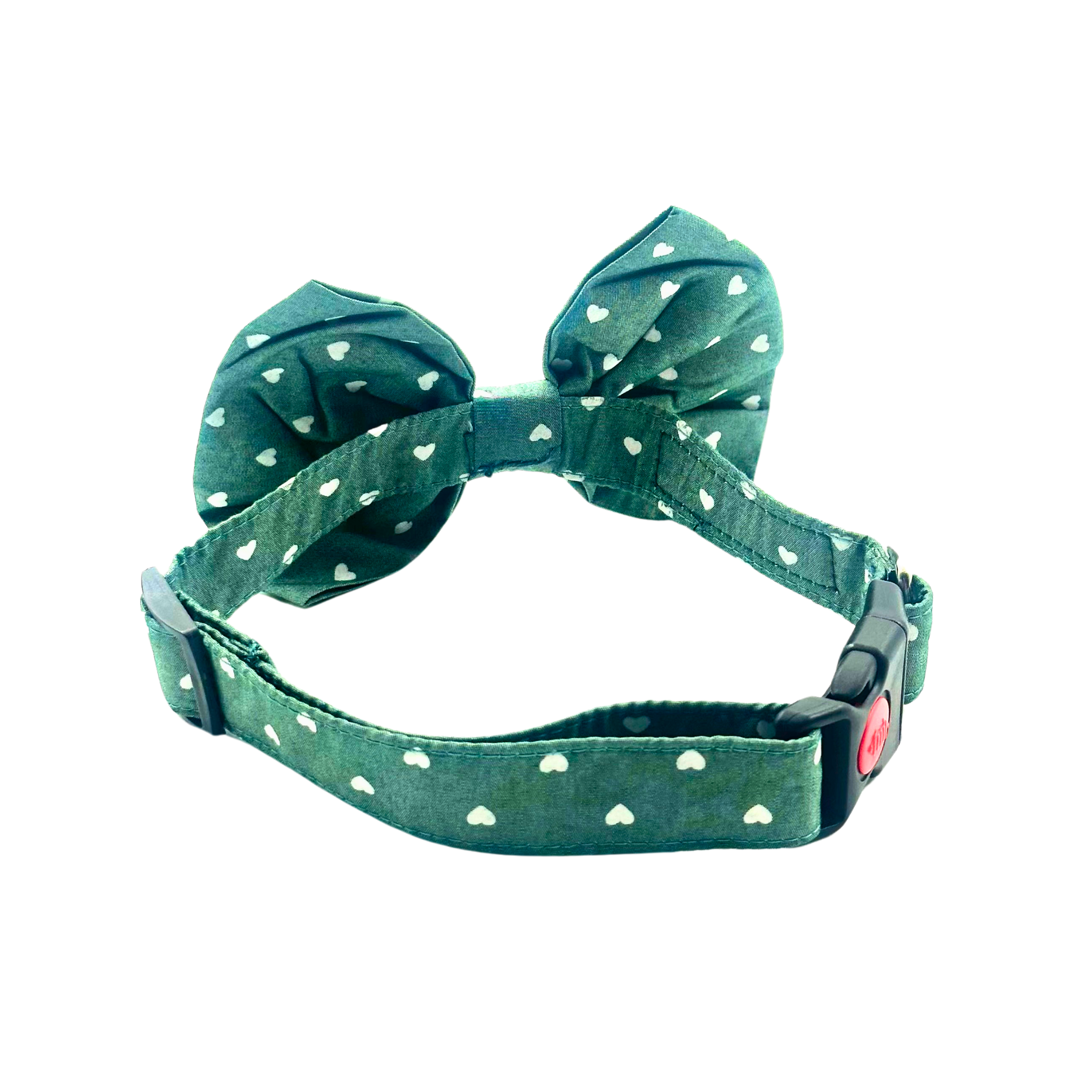 Petblush Heart Print Bow Collar For Puppies