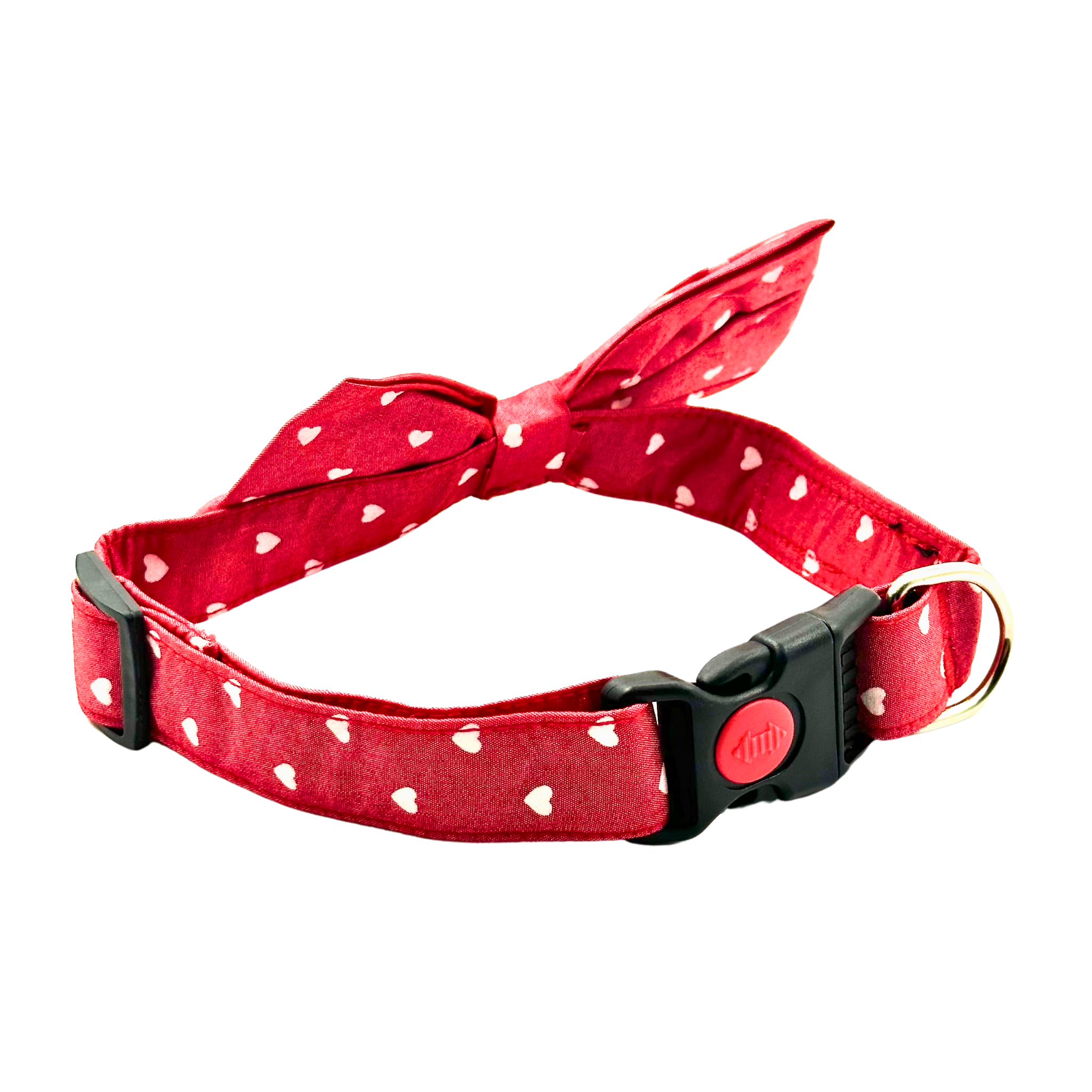 Petblush Heart Print Bow Collar For Puppies