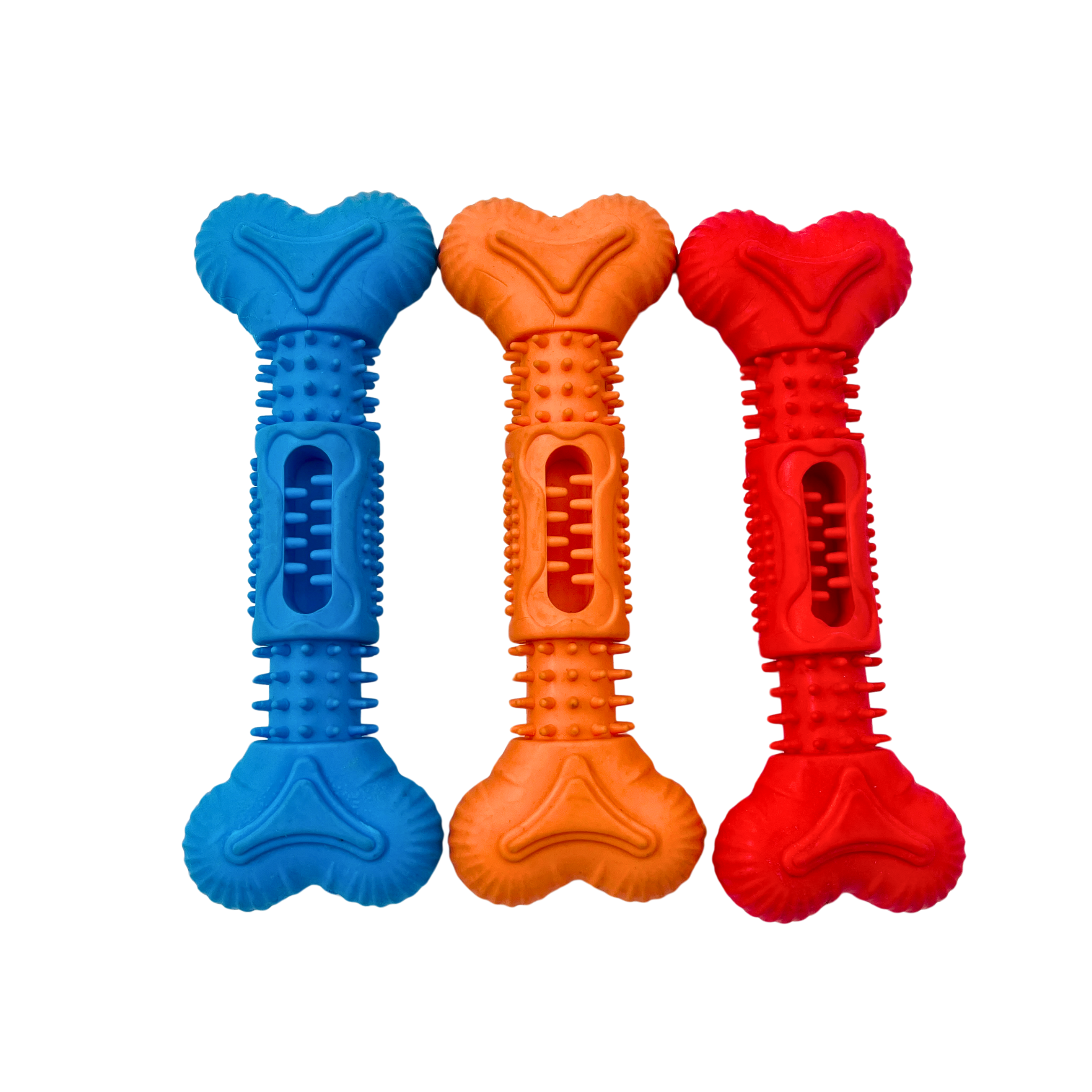 Petblush 5.5 Inch Spiked Bone Rubber Chew Toy for Dogs