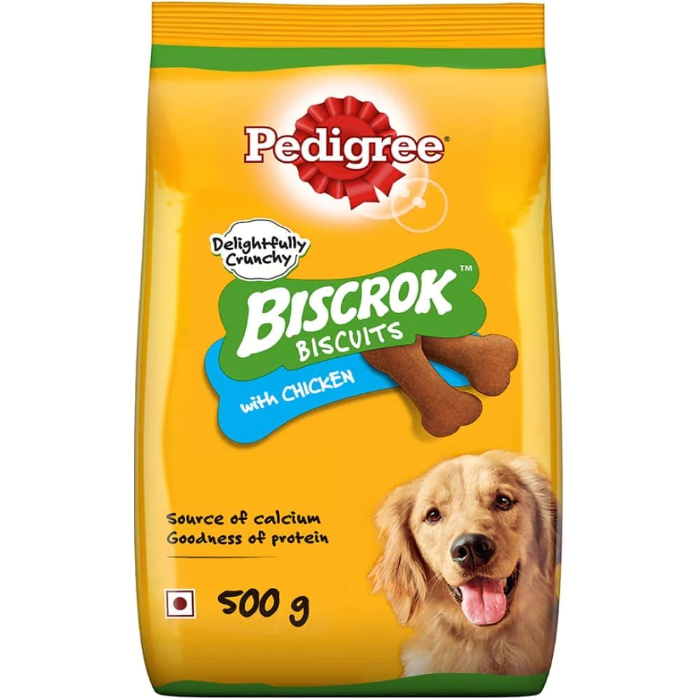 Pedigree Chicken Flavour Biscrok Dog Biscuits Dog Treats (500g)