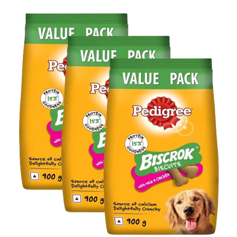 Pedigree Milk and Chicken Flavour Biscrok Biscuits Dog Treats (900g)