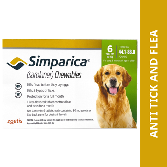 Zoetis Simparica Tick and Flea Control Tablet for Dogs (1 tablet)