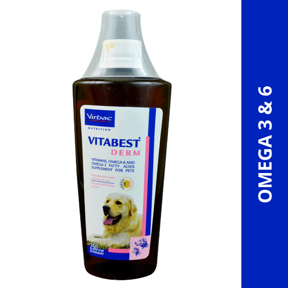 Virbac Vitabest Derm Omega 3+6 Syrup for Dogs and Cats (250ml)