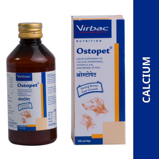 Virbac Ostopet Calcium Supplement Syrup for Dogs and Cats (150ml)