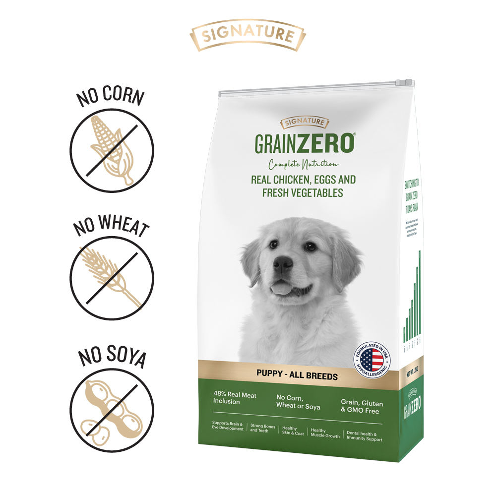 Signature Grain Zero Real Chicken, Egg and Vegetables Puppy Dog Dry Food