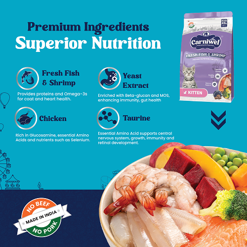 Carniwel Fresh Fish and Shrimp For Kitten Cat Dry Food