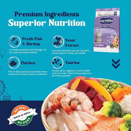 Carniwel Fresh Fish and Shrimp For Adult Cat Dry Food
