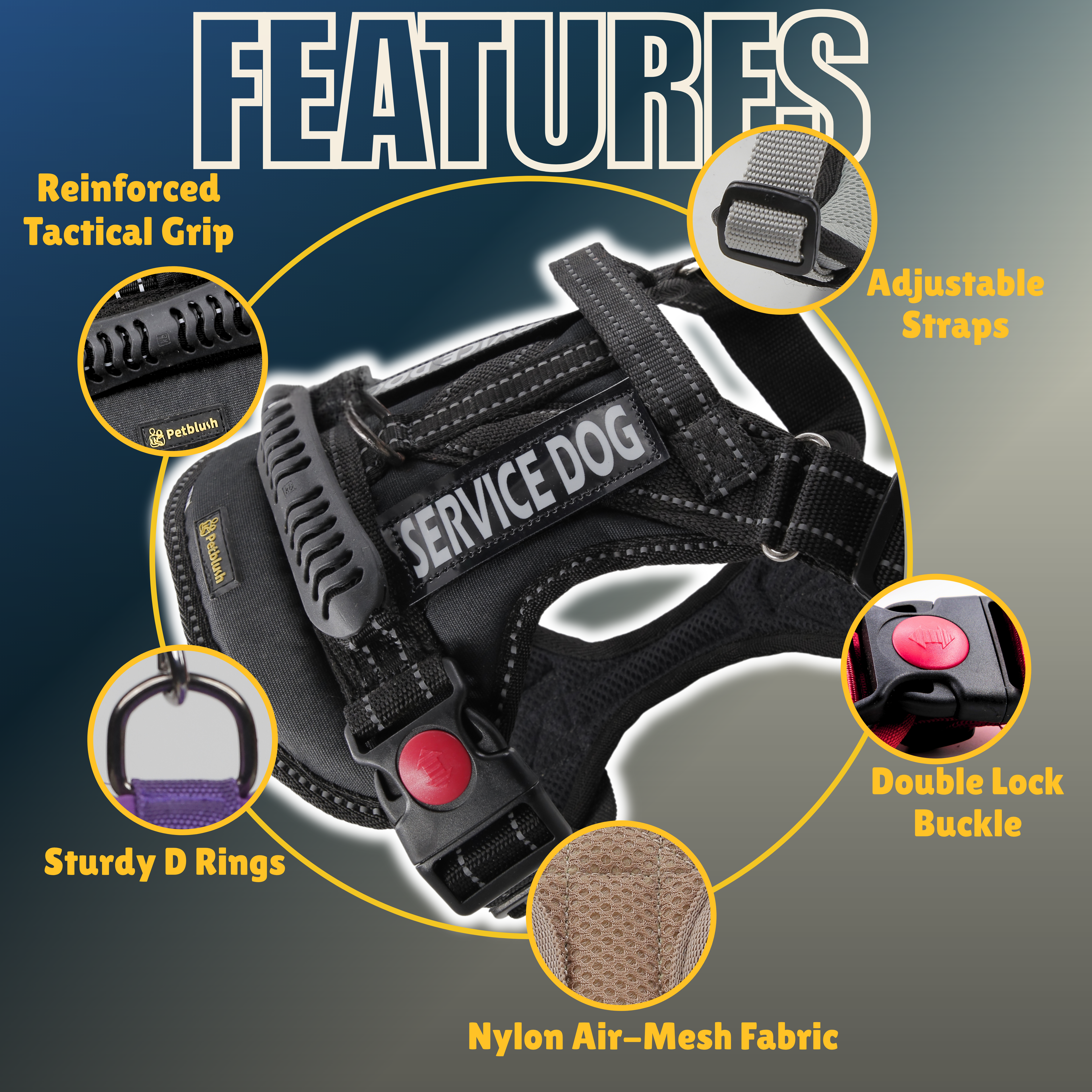 Petblush Tactical Harness for Dogs