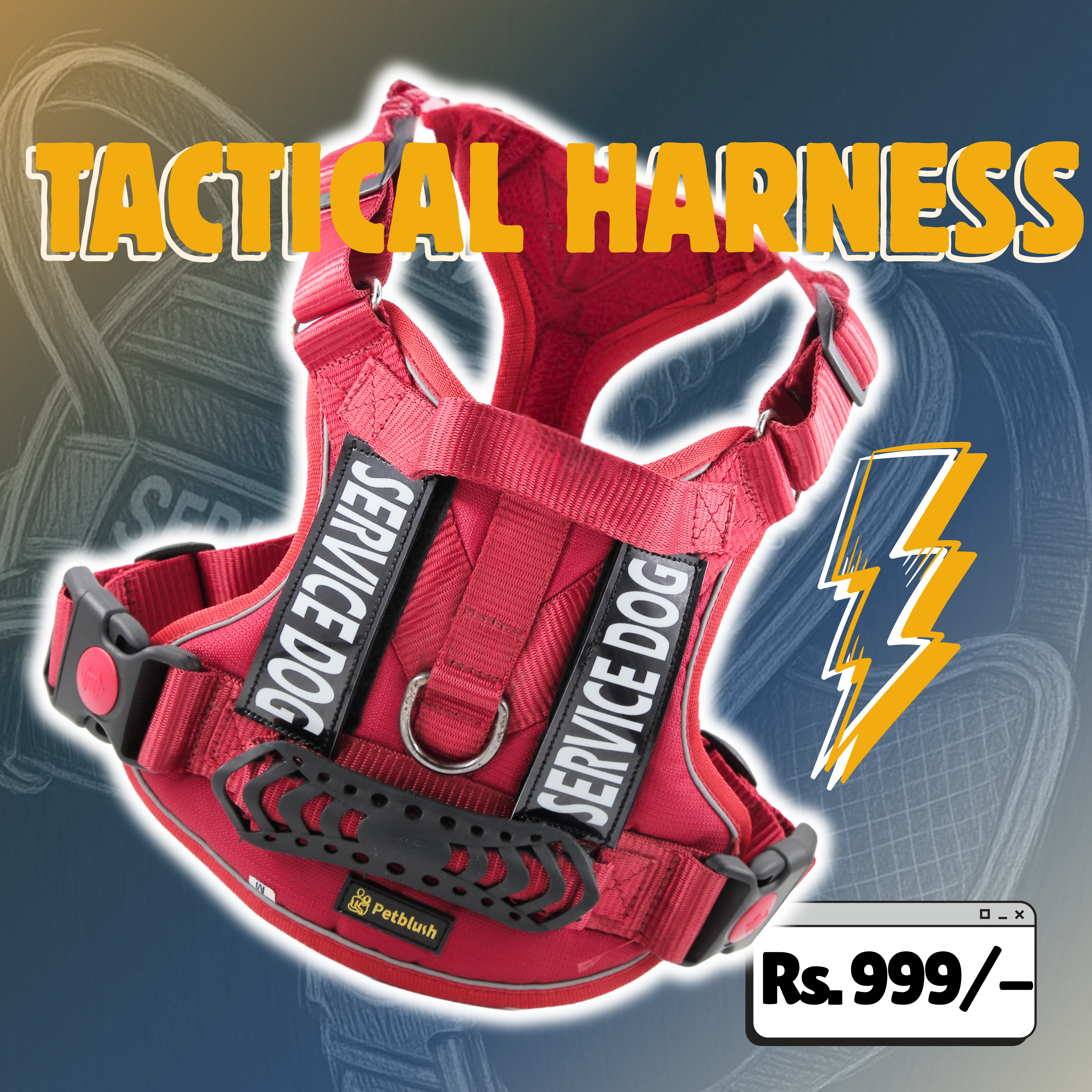 Petblush Tactical Harness for Dogs
