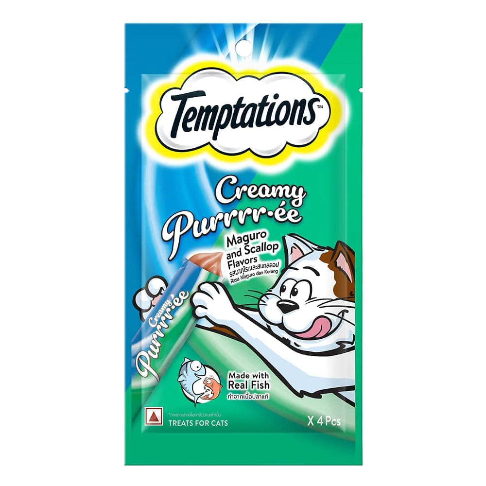 Temptations Creamy Purrrr ee Maguro & Scallop Cat Treats